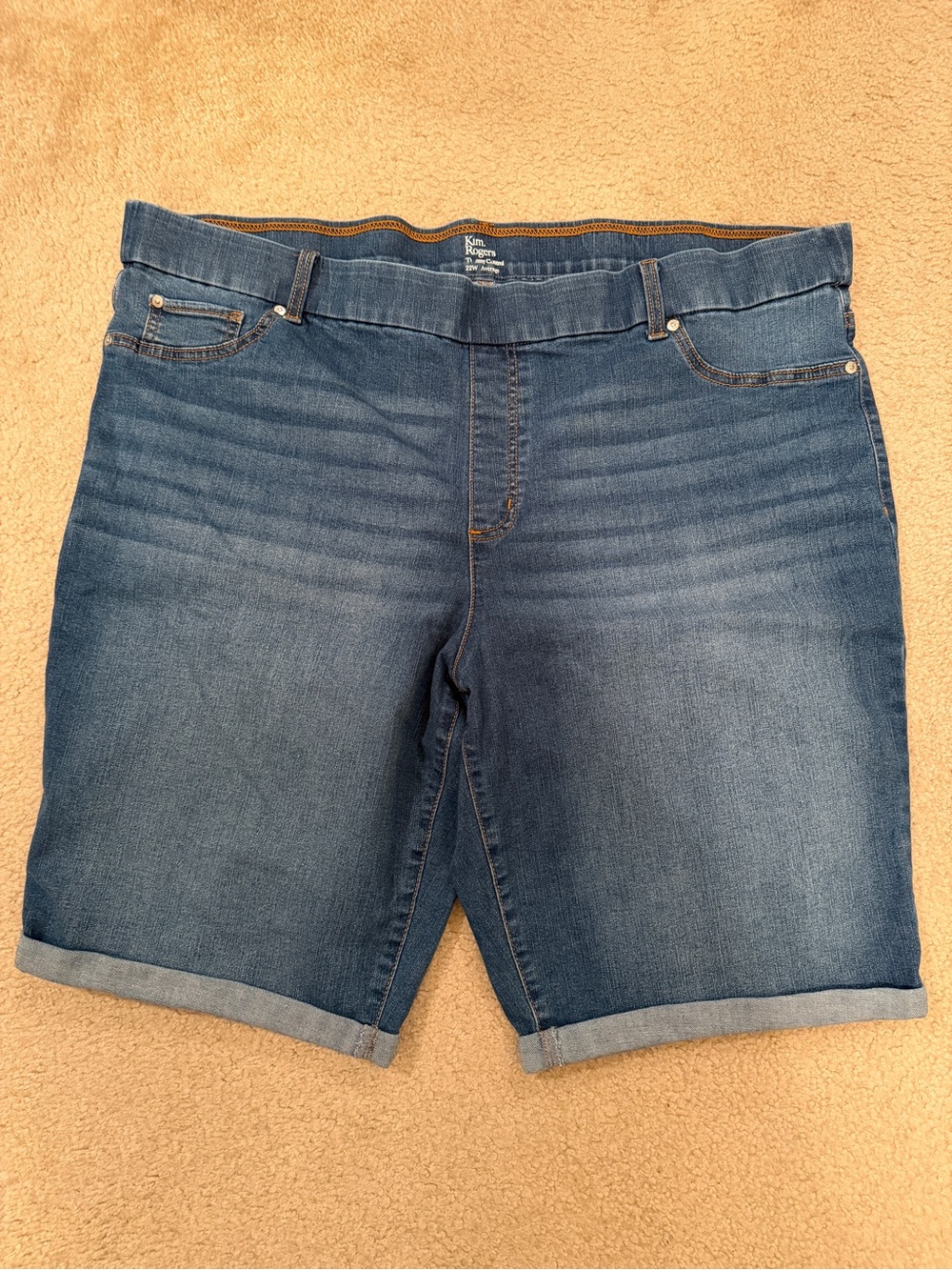 Kim Rogers Dark Blue Denim Waistband with Orange Topstitch